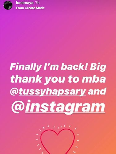Yeaay... Akun Instagram Luna Maya Sudah Kembali Normal
