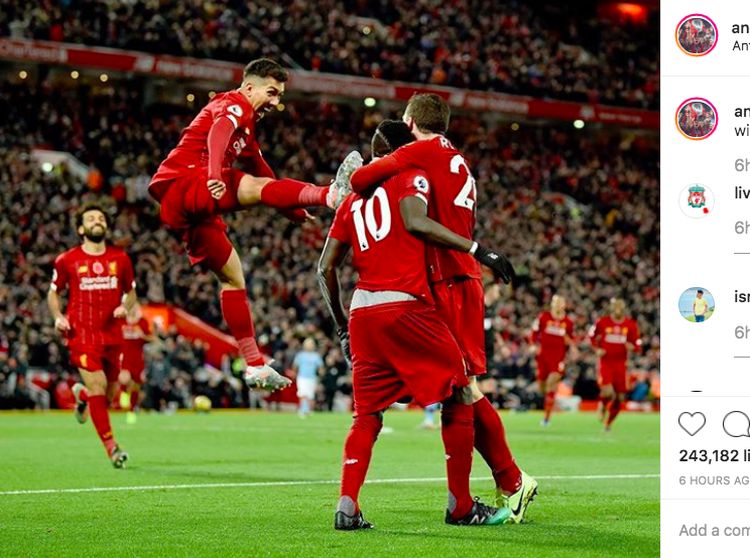 Euforia Pemain Liverpool Rayakan Kemenangan di Instagram