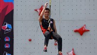 Untuk speed world record putra, Indonesia menyapu bersih medali emas hingga perunggu. Emas diraih oleh Veddriq Leonardo dengan catatan waktu 5,406 detik. Veddriq mengalahkan kompatriotnya, Kiromal Katibin yang meraih waktu 5,547 detik. (dok. humas PFTI)