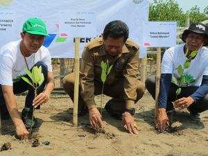 Pertamina Ajak Generasi Muda Tanam Mangrove di Pantai Banten