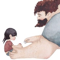 Saat si gadis kecil terluka, ayah akan jadi orang yang paling panik dan siap sedia datang menjadi pahlawan yang mengobati luka anak perempuannya. Foto: Instagram @vskafandre