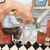 Selalu menyenangkan saat bisa kencan dengan ayah yang pasti mengizinkan anaknya makan es krim atau cokelat. Foto: Instagram @vskafandre