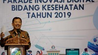 Menteri Kesehatan Terawan Agus Putranto memberikan sambutan saat membuka Parade Inovasi Digital Bidang Kesehatan Tahun 2019.