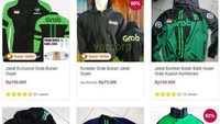 Ada juga toko yang menjual paketan helm dan jaket dengan harga sekitar Rp 285.000 per paket. Tidak hanya itu, ada beberapa toko online yang menjual jaket ojol 2 in 1 bolak balik dengan dua logo perusahaan yang berbeda.