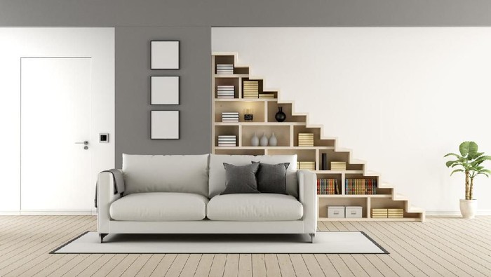 Interior View Of Contemporary Lounge With Staircase