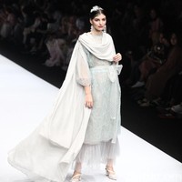 Fashion show Barli Asmara terinspirasi oleh wanita aktif yang dinamis di kota besar Asia Selatan. Yang ditampilkan di panggung Jakarta Fashion Week 2020, Senayan City, Jakarta. Sabtu [26/10/2019]. Foto: Rifkianto Nugroho/detikcom