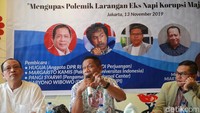 Diskusi dilatari rencana KPU yang akan melarang mantan napi korupsi masuk dalam bursa pilkada serentak 2020.