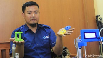 Uniknya, sebagian besar komponennya dicetak menggunakan printer 3D itu sendiri. (Yudha Maulana/detikcom)