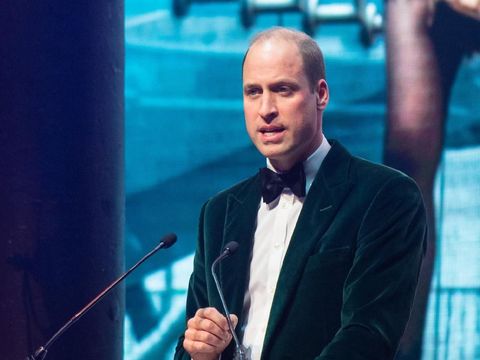 LONDON, ENGLAND - NOVEMBER 13: Prince William, Duke of Cambridge and Patron of Centrepoint, delivers a speech at a gala to mark the charity's 50 years of tackling youth homelessness, at The Roundhouse on November 13, 2019 in London, England. Duran Duran, Rita Ora and Hussain Manawer all performed at the gala. (Photo by Dominic Lipinski - Pool/Getty Images)
