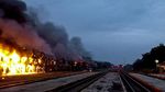 122 Gerbong Kereta Milik KAI Ludes Terbakar