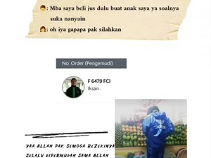 Hiks! Driver Ojol Ini Tetap Ingat Belikan Jus Anaknya Saat Kerja