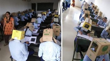 Serasa di luar angkasa pakai kardus dengan tampilan depan yang transparan. (Foto: Boredpanda)