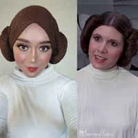 Tak selalu mirip persis, terkadang Saraswati menampilkan sentuhannya sendiri pada makeup karakter yang ditirunya. Karyanya pun bisa jadi inspirasi makeup Anda. (Foto: Instagram @queenofluna)