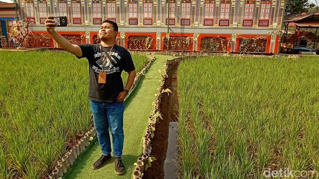 Wisatawan yang tengaha asyik selfie