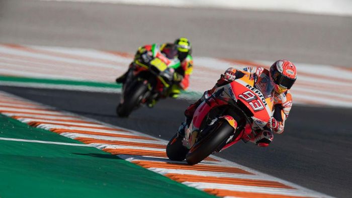Rider Repsol Honda, Marc Marquez, menutup musim dengan kemenangan di MotoGP Valencia. ( Foto: Mirco Lazzari gp/Getty Images) Rider Repsol Honda, Marc Marquez, menutup musim dengan kemenangan di MotoGP Valencia. ( Foto: Mirco Lazzari gp/Getty Images)