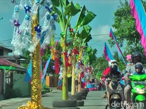 Uniknya Perayaan Maulid Nabi di Mamuju, Ada 150 Batang Pisang Hiasi Jalanan