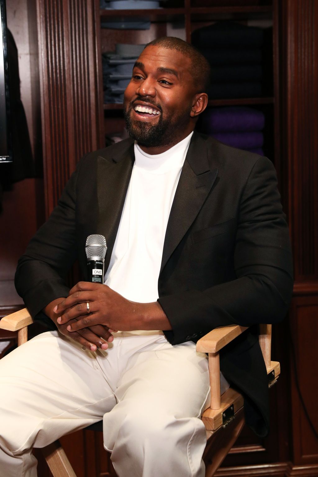 CHICAGO, ILLINOIS - OCTOBER 28: Kanye West attends Jim Moore Book Event At Ralph Lauren Chicago on October 28, 2019 in Chicago, Illinois. (Photo by Robin Marchant/Getty Images for Ralph Lauren)