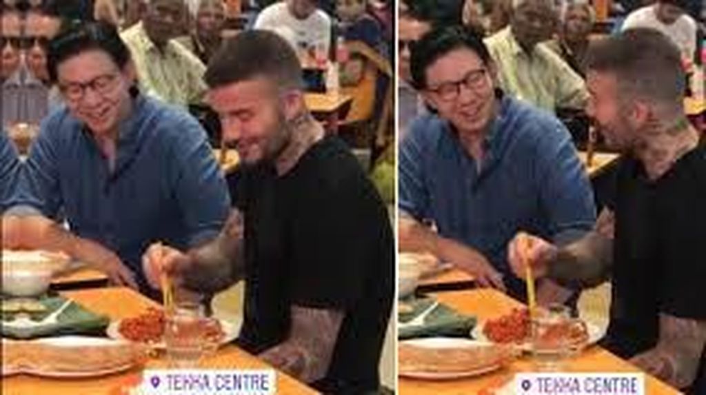 Wah! David Beckham Asyik Jajan Mee Goreng di Tekka Market Wah! David Beckham Asyik Jajan Mee Goreng di Tekka Market