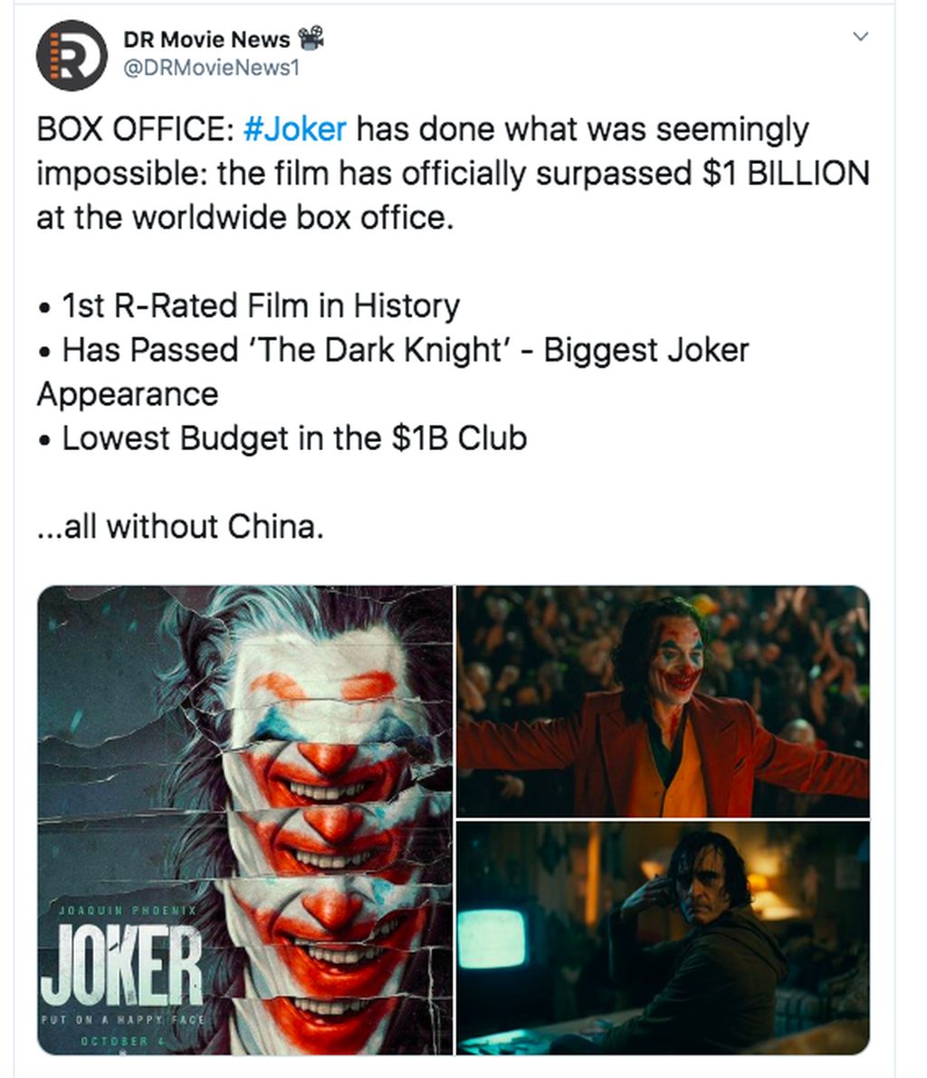 Reaksi Netizen Sambut Joker Tembus Usd 1 Miliar Di Box Office