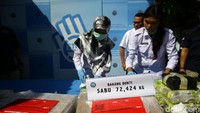 Sabu yang diamankan dari tiga kasus berbeda itu seberat 72,42 kg.