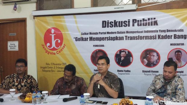 Diskusi 'Golkar Mempersiapkan Transformasi Kader Bangsa' di Jenggala Center.