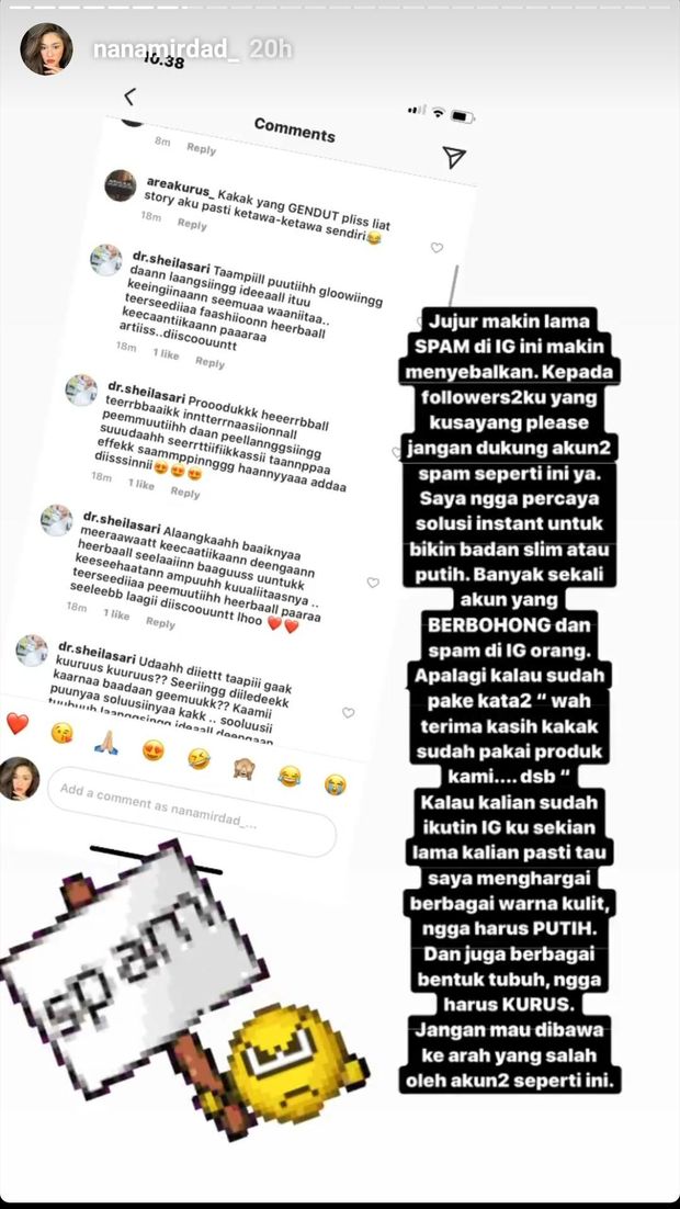 Duh! Nana Mirdad Kesal dengan Spam Pelangsing Tubuh