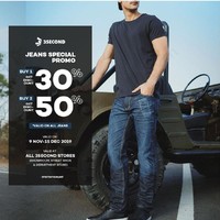 Perlu jeans baru? Pilihannya yang diskon bisa didapatkan dari brand 3SECOND. Dapatkan potongan 30% untuk pembelian satu produk dan 50% untuk dua produk. Anda bisa mendapati promo ini di seleruh gerainya hingga 15 Desember mendatang. Foto: Twitter/Instagram