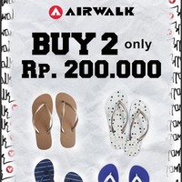Selain Fladeo, brand Airwalk juga sedang diskon. Merek sepatu itu menawarkan promo menarik yakni dua pasang sandal yang kini bisa dibeli dengan Rp 200 ribu saja. Penawaran ini berlaku selama bulan November di Planet Sport Asia, Sports Station, dan Royal Sporting House. Foto: Twitter/Instagram