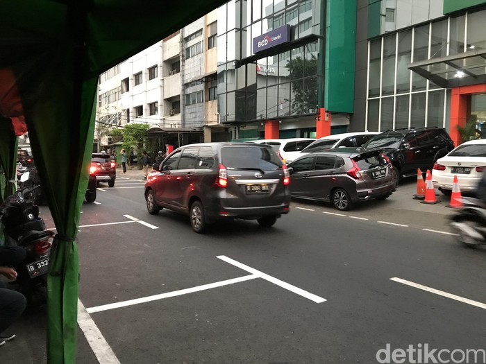 Marka lahan parkir di Jalan Juanda Jakpus (Rolando/detikcom)
