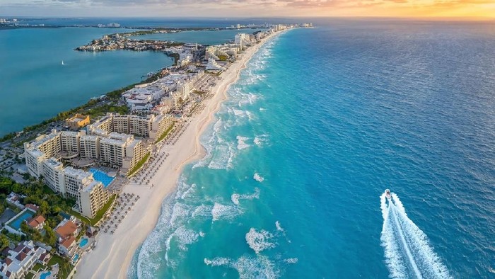 Cancun beach during summer