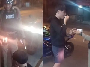 Tak Jadi Ditilang, Remaja Galau Ini Diberi Kue Ulang Tahun Oleh Polisi