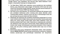 Surat keterangan Balai Besar TNBTS mengenai jalur pendakian Gunung Semeru. (Foto: BBTNBTS/Instagram)