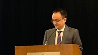 Selain itu Wamendag juga menjadi keynote speech dalam Business Forum on Trade, Tourism and Investment in Indonesia (BFTTI) di Hotel Inter Continental New York. Acara untuk mempromosikan potensi Indonesia secara perdagangan dengan memberikan informasi dan prospek Indonesia kepada para pelaku bisnis di Amerika Serikat. Istimewa/Kemendag.