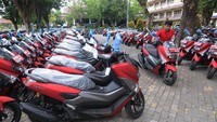 Semua motor operasional ini berwarna merah. ANTARA FOTO/Aloysius Jarot Nugroho.
