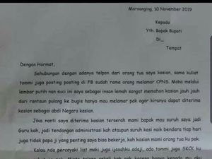 Ramai di Medsos, Pemuda Sulsel Surati Bupati Mohon Diterima Jadi CPNS