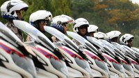 Korlantas Polri menggelar apel kendaraan dalam rangka kesiapan pengamanan Natal dan Tahun Baru 2019.