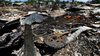 Begini penampakan Desa Sungai Bali Kecamatan Pulau Sebuku, Kabupaten Kotabaru, Kalimantan Selatan, pasca-kebakaran hebat, Senin (25/11/2019).