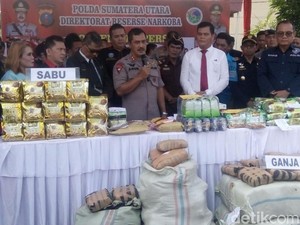 Polda Sumut Musnahkan 161 Kg Sabu dan Ribuan Ekstasi