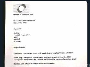Viral Edaran Larangan Pakai Atribut Natal di Malang Olympic Garden