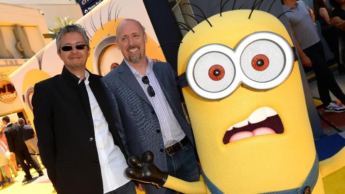UNIVERSAL CITY, CA - JUNE 22:  Directors Pierre Coffin and Chris Renaud arrive at the premiere of Universal Pictures 