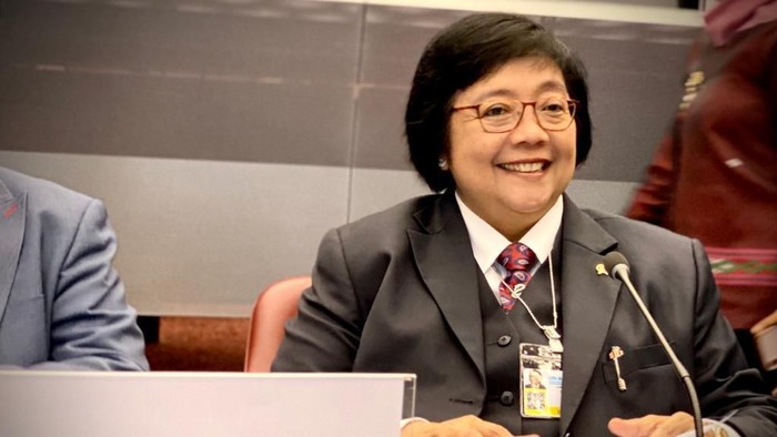 Menteri LHK Siti Nurbaya saat menghadiri COP-3 Konvensi Minamata di Jenewa, Swiss.