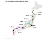 Peta jalur Shinkansen di Jepang