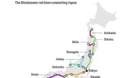 Jalur pertamanya yakni Tokaido 514 kilometer yang menghubungkan Tokyo-Osaka, selesai pada tahun 1964. Keretanya dapat melaju hingga 322 kph pada rute keluar dari ibu kota menuju ke utara, selatan, dan barat ke kota-kota seperti Kobe, Kyoto, Hiroshima, dan Nagano (Foto: CNN)