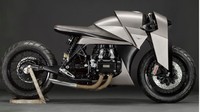 Makin macho, motor ini diselipkan dengan suspensi Ohlins Forks, tampilan frame juga dipotong sehingga sangat terlihat motor ini makin kece tanpa buntut. Lebih keren lagi hampir seluruh bahan material menggunakan alumunium. Foto: Pool (visordown)