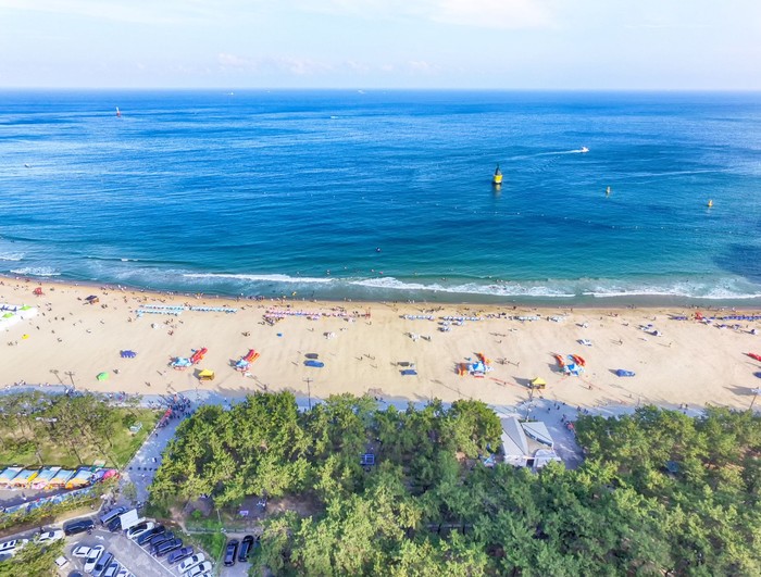 Haeundae beach in Busan, Korea