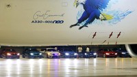 Maskapai Garuda Indonesia sendiri mulai mengoperasikan pesawat baru berbadan lebar (wide body) Airbus A330-900neo pada Rabu malam (27/11/2019). Pool/BMW.