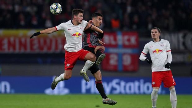 Tottenham kesulitan membobol gawang Leipzig. (