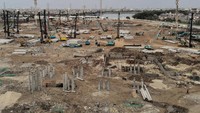 Saat ini pembangunan proyek Stadion BMW telah mencapai tahap pemasangan tiang pancang di struktur bawah dengan persentase 7,1 persen.
