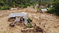 Tampak rumah-rumah hancur tersapu banjir. (Foto: Jeka Kampai/detikcom)