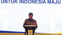 Ketua Umum Partai Golkar Airlangga Hartarto hadir di acara Pendidikan Politik yang digelar oleh Golkar di Jakarta, Kamis (28/11/2019).